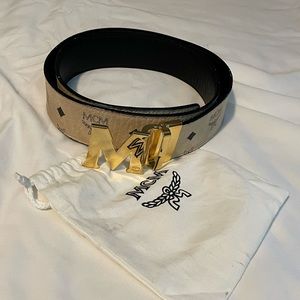 Cream M Reversible Belt 1.75" in Visetos (Genuine)